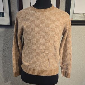 Brixton Checkered Tan Crewneck Sweater